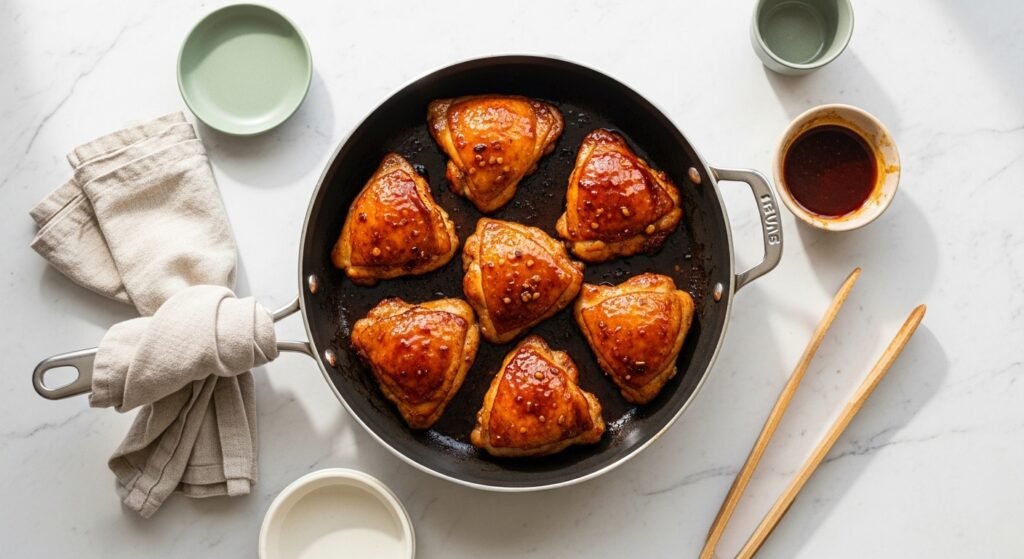 How to Make Sticky Chicken Thighs with a Glossy Sweet and Savory Glaze That Caramelizes Perfectly