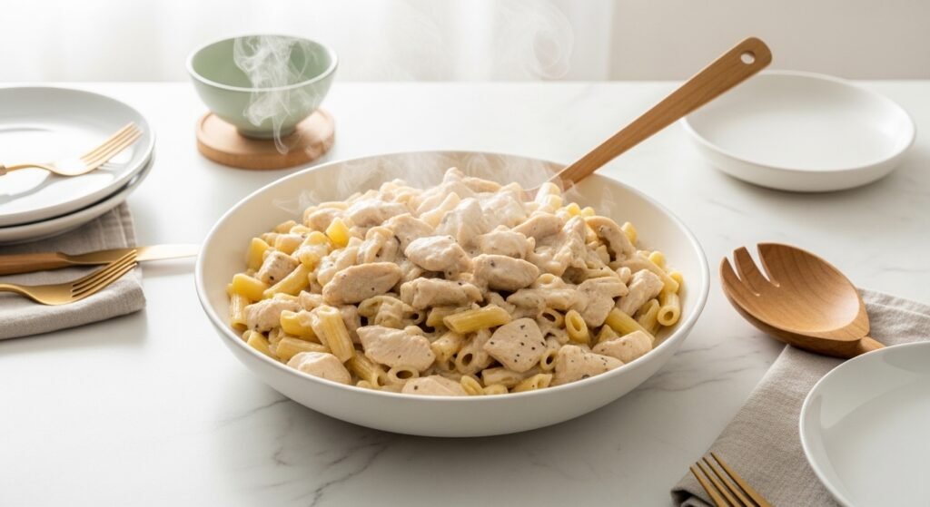 How to Make Chicken Alfredo for a Crowd That Is Hot Creamy and Ready to Serve All at Once