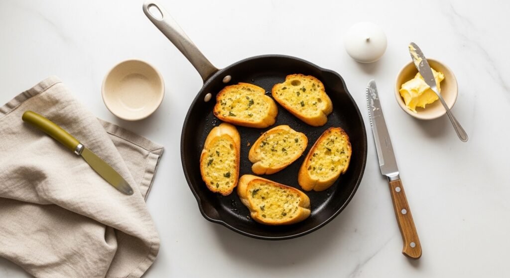 How to Make Garlic Bread Without an Oven Using a Stovetop Skillet for a Perfectly Crispy Result